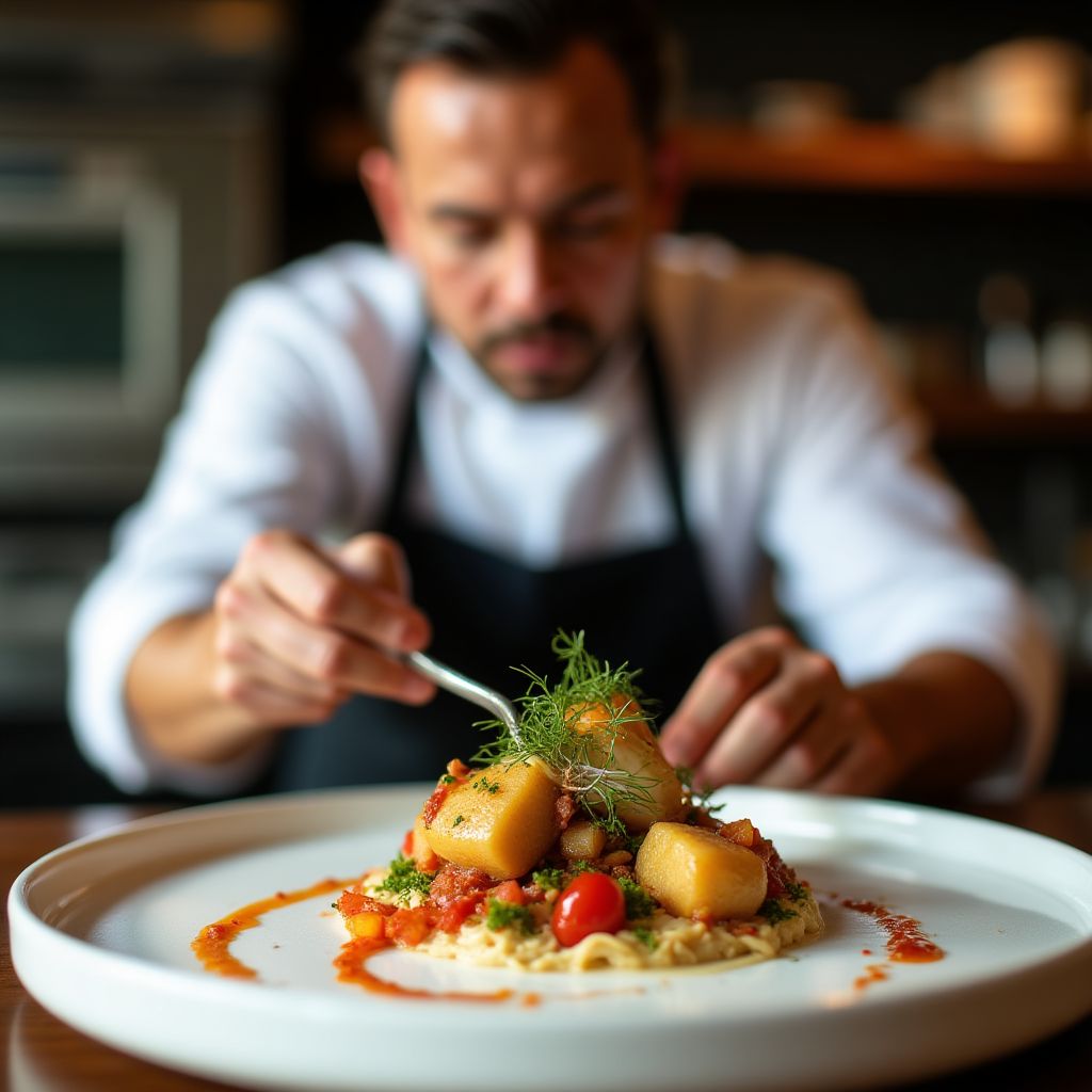 Plato de fusión gastronómica argentina